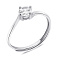 Серебряное безразмерное кольцо с фианитом (арт. 7501/6254) – изображение 1
