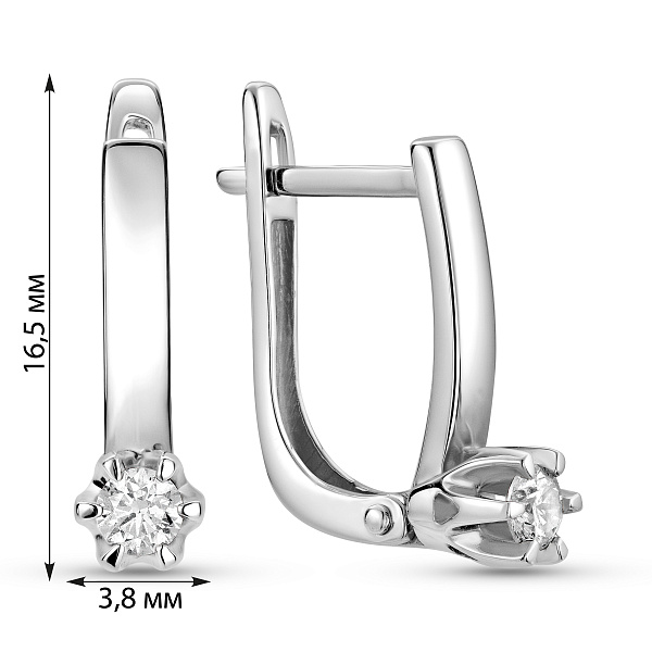 Серьги из белого золота с бриллиантами (арт. С011003020б) – изображение 2