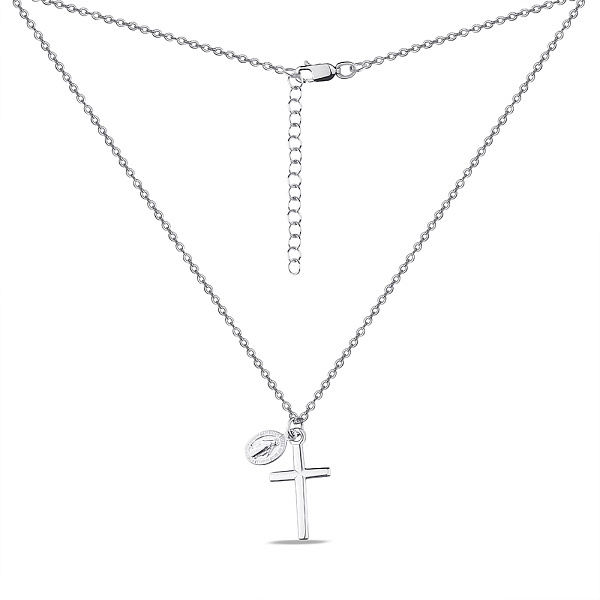 Серебряное колье Крестик без камней (арт. 7507/1791) – изображение 2