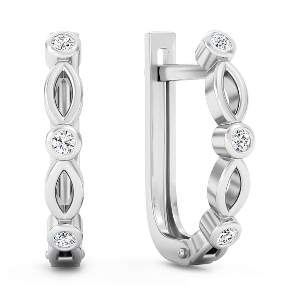 Серьги из белого золота с бриллиантами (арт. С011572010б) – изображение 1