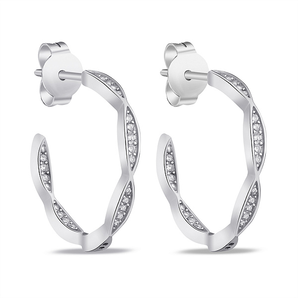 Серебрянные пусеты с фианитами (арт. 7518/6377) – изображение 1