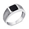 Серебряная печатка с ониксом (арт. 7906/1356чо) – изображение 1