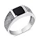Серебряная печатка с ониксом (арт. 7906/1356чо) – изображение 1
