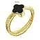 Серебряное кольцо Клевер с ониксом (арт. 7501/6905/8жо) – изображение 2