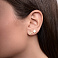 Сережки-пусеты из желтого золота с фианитами (арт. 103706ж) – изображение 2