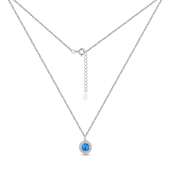 Серебряное колье с опалом (арт. 7507/2462Пос) – изображение 2