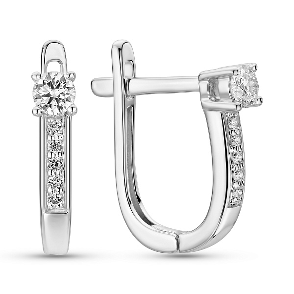 Серьги из белого золота с бриллиантами (арт. С011968020б) – изображение 1