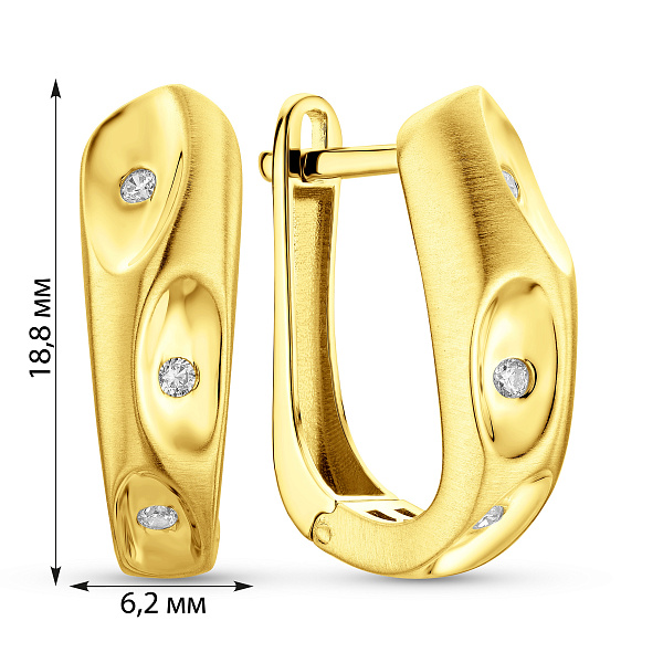 Серьги из желтого золота с фианитами (арт. 111459жм) – изображение 4