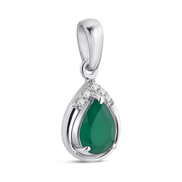 Серебряный подвес с агатом и фианитами (арт. 7503/2189725Аз) – изображение 1
