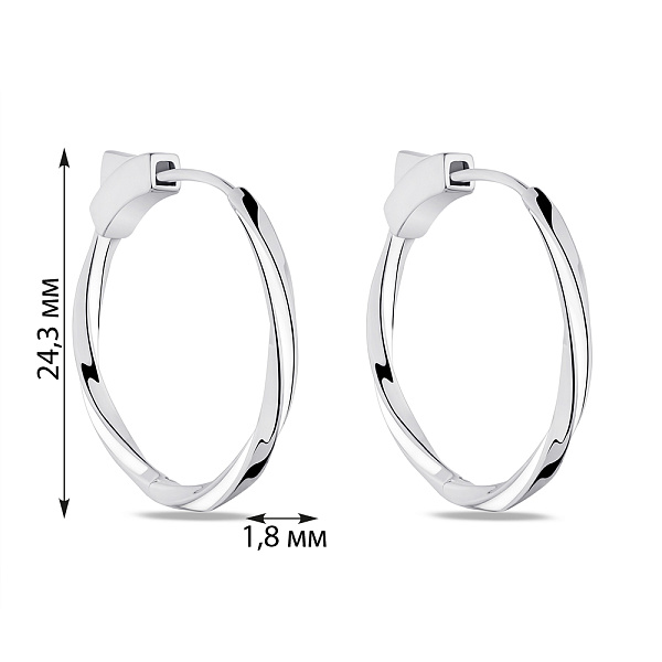 Серьги-кольца из серебра с эмалью (арт. 7502/4874/25еб) – изображение 2