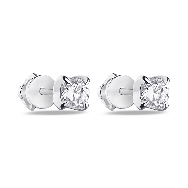 Серебряные  пусеты с фианитами  (арт. 7518/1-0347.0.2) – изображение 1