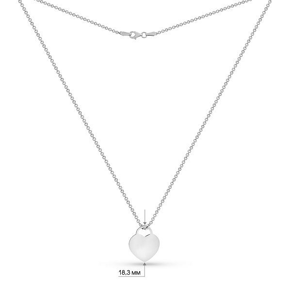 Колье Сердце из белого золота (арт. 351512б) – изображение 3