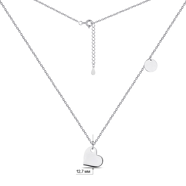 Серебряное колье Сердце (арт. 7507/1969) – изображение 3