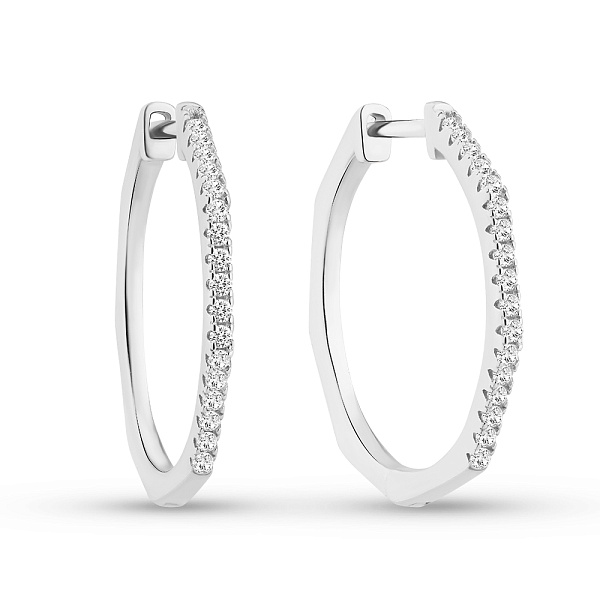 Серебряные серьги-кольца с фианитами (арт. 7502/10008/25) – изображение 1