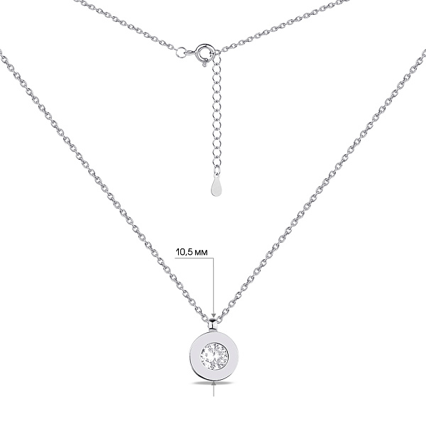 Серебряное колье с фианитом (арт. 7507/1755) – изображение 3