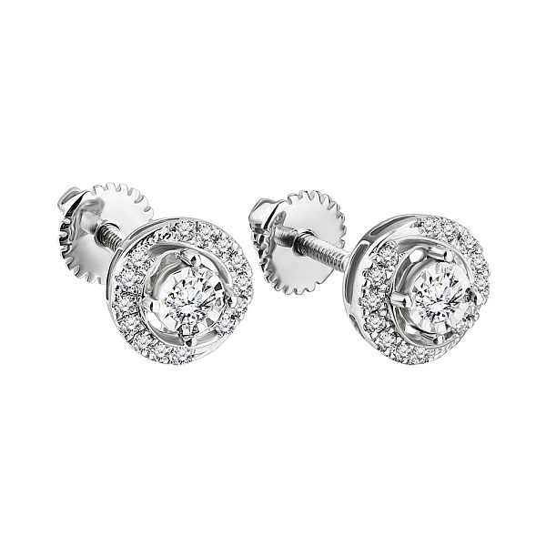 Серьги из белого золота с бриллиантами (арт. C341079015б) – изображение 2