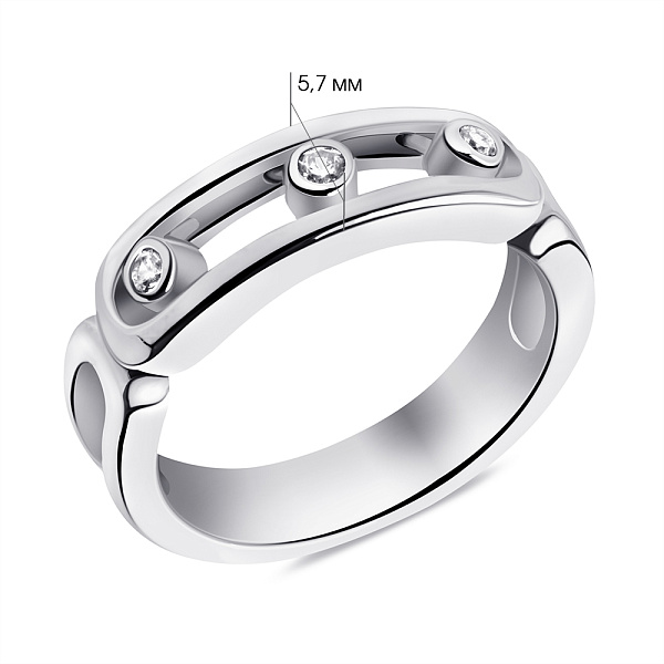 Кольцо из серебра с фианитами (арт. 7501/3737) – изображение 2