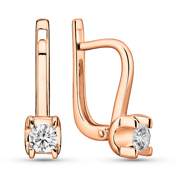 Серьги из красного золота с бриллиантами (арт. С011637030) – изображение 1