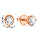 Золотые серьги-пусеты с фианитами (арт. 110514) – изображение 3