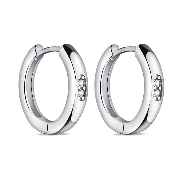 Серебряные серьги-конго с фианитами (арт. 7502/9761/15) – изображение 1