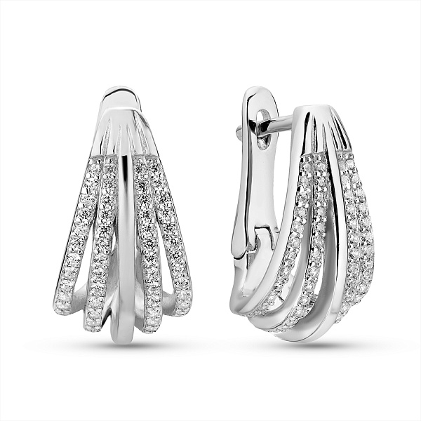 Сережки зі срібла з фіанітами (арт. 7502/2187158) – зображення 1