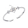 Серебряный жесткий браслет Цветок (арт. 7509/5352п) – изображение 3
