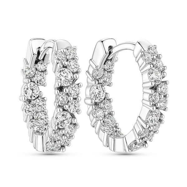 Серебряные серьги-кольца с фианитами (арт. 7502/10430/20) – изображение 1