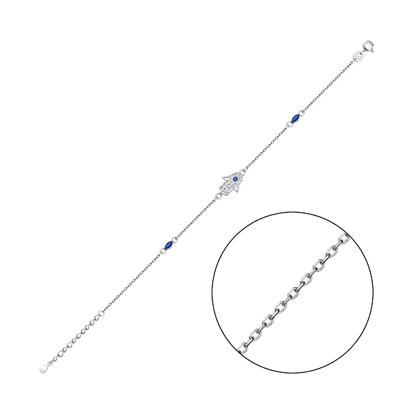 Серебряный браслет Хамса (арт. 7509/3986ас) – изображение 1