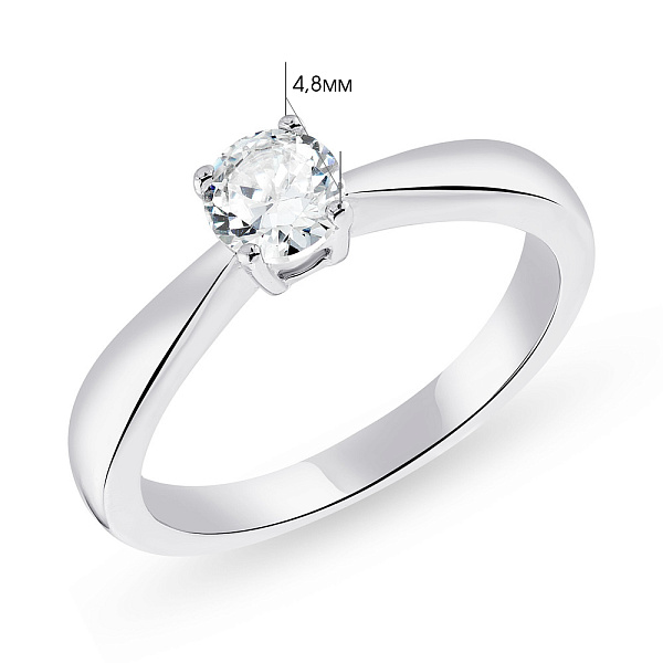 Кольцо из серебра с одним фианитом (арт. 7501/4150) – изображение 2