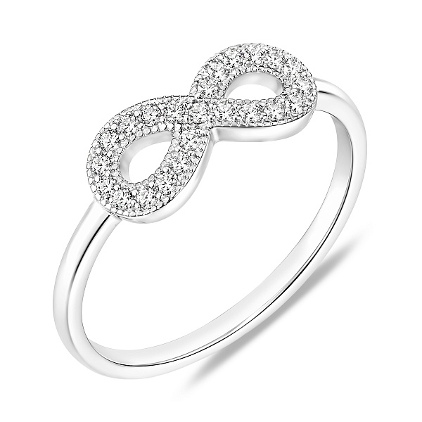 Серебряное кольцо бесконечность с фианитами (арт. 7501/8640) – изображение 1