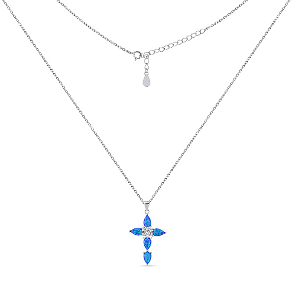 Серебряное колье с опалом (арт. 7507/2472Пос) – изображение 2