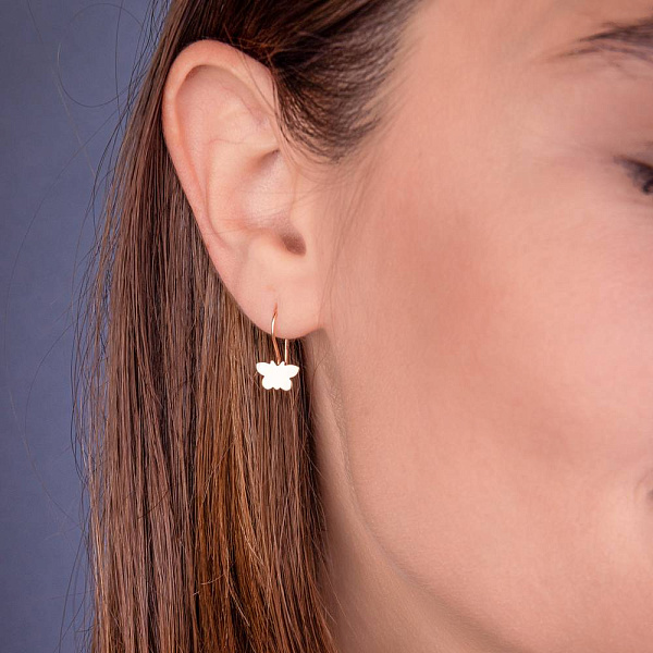 Серьги из красного золота Бабочки (арт. 109316) – изображение 2