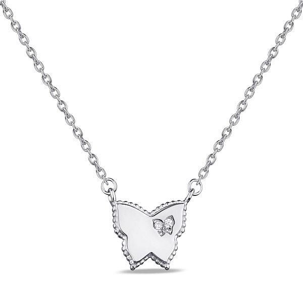 Серебряное колье Сердце с фианитами (арт. 7507/1899) – изображение 1