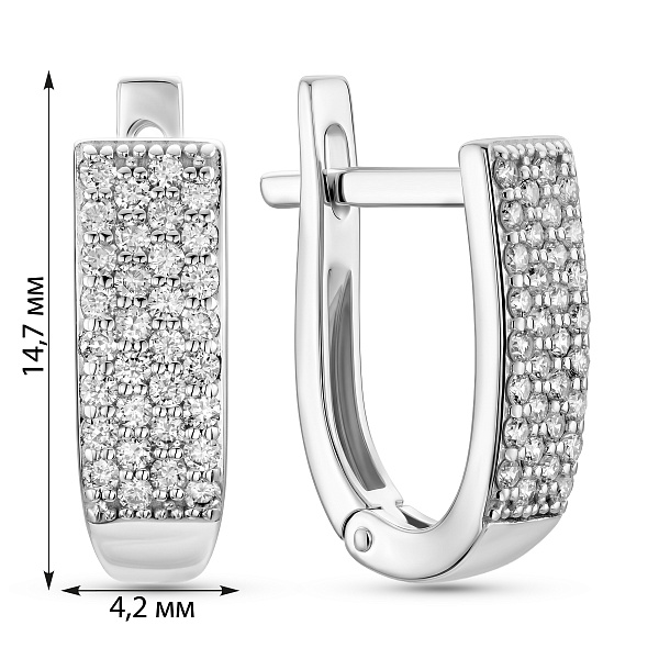 Сережки з білого золота з діамантами (арт. С011251030б) – зображення 3