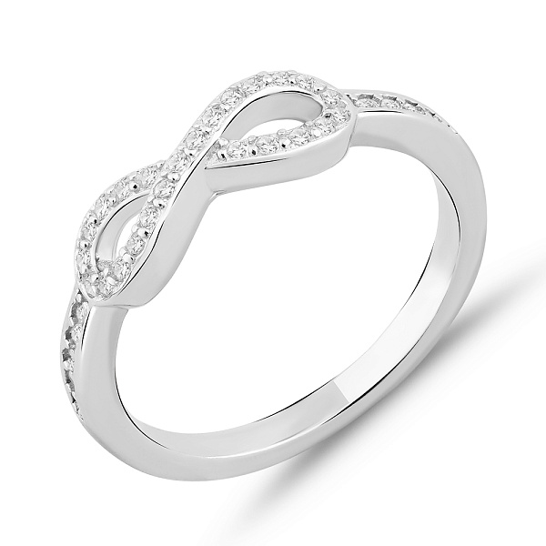 Серебряное кольцо Бесконечность с фианитами (арт. 7501/8224) – изображение 1