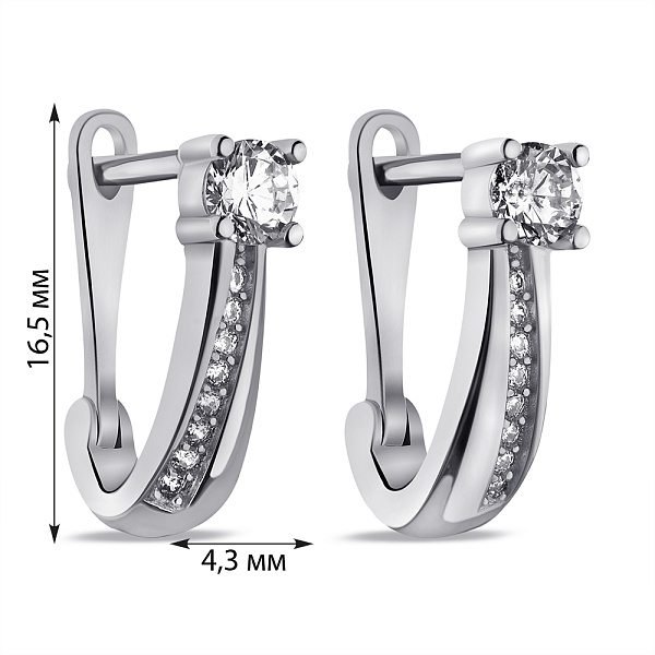 Серьги из серебра с фианитами (арт. 7502/9795) – изображение 2