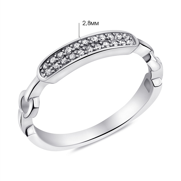 Кольцо из серебра с дорожкой из фианитов (арт. 7501/6804) – изображение 2