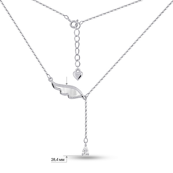 Серебряное колье Крыло с перламутром (арт. 7507/2229п) – изображение 3