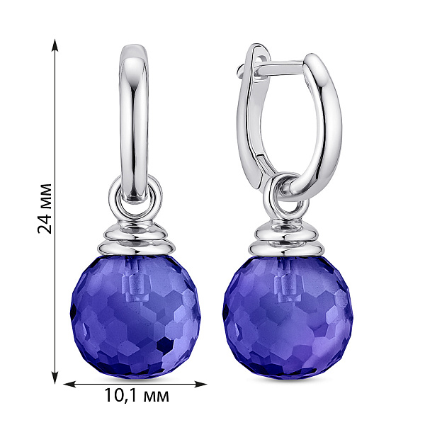 Серебряные серьги-подвески с фианитами (арт. 7502/2184737цф) – изображение 2