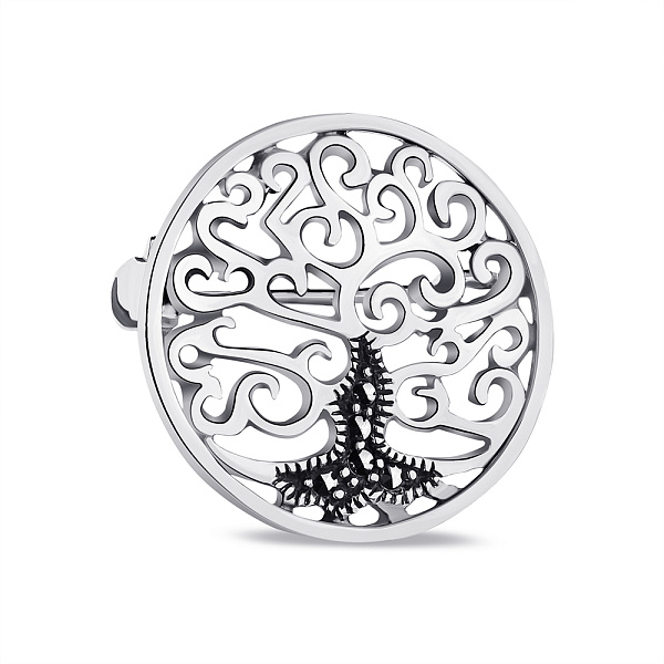 Серебряная брошь с марказитами (арт. 7405/187мрк) – изображение 1