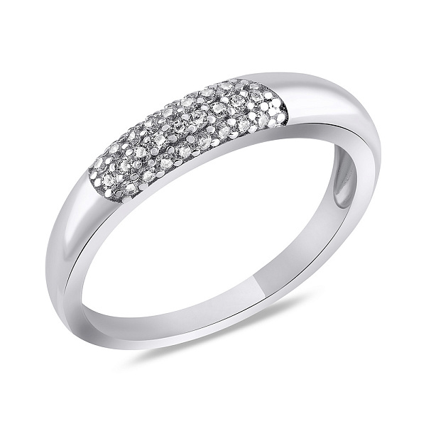 Серебряное кольцо с россыпью фианитов (арт. 7501/7096) – изображение 1