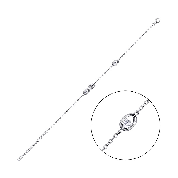 Серебряный браслет с фианитами (арт. 7509/3921) – изображение 1