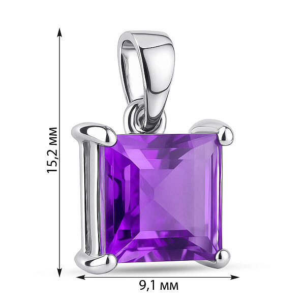 Серебряный подвес с аметистом (арт. 7503/2179047А) – изображение 2