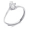 Серебряное безразмерное кольцо с фианитом (арт. 7501/6254) – изображение 2