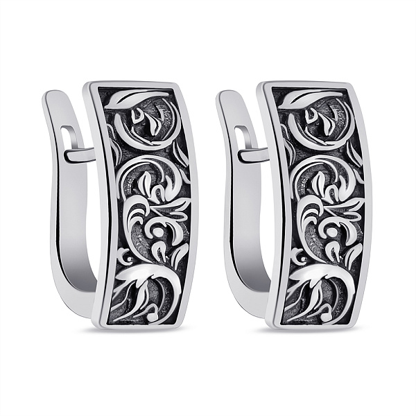 Серебряные серьги Завитки (арт. 7902/2271ч) – изображение 1