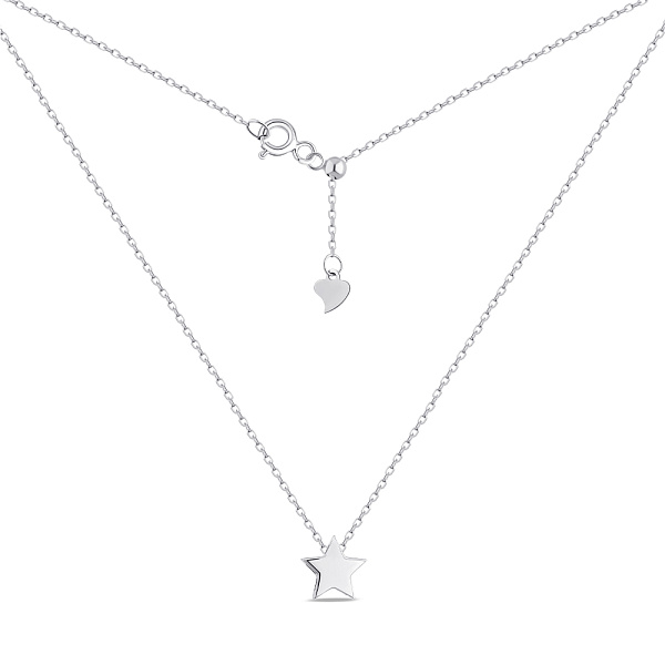 Серебряное колье Звезда без камней (арт. 7507/КЛ2/3007Ш-48) – изображение 2