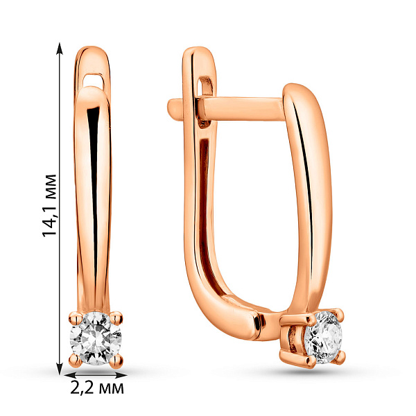 Серьги из красного золота с бриллиантами (арт. С011243010) – изображение 4