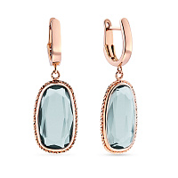 Золоті сережки-підвіски з кварцом (арт. 107602Пкс)