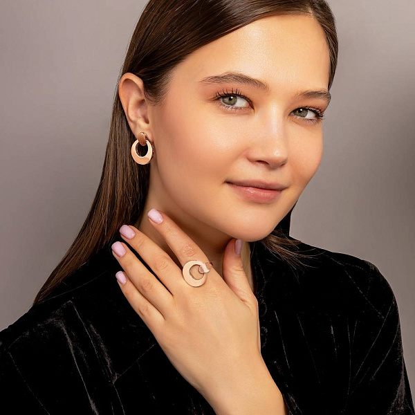 Серьги из красного золота без камней (арт. 1091821м) – изображение 5