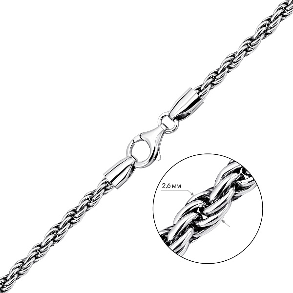 Серебряная цепочка Жгут с чернением (арт. 0301515ч) – изображение 2